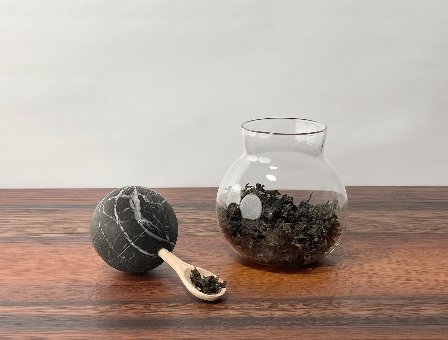 Volcanic rock & glass vessel